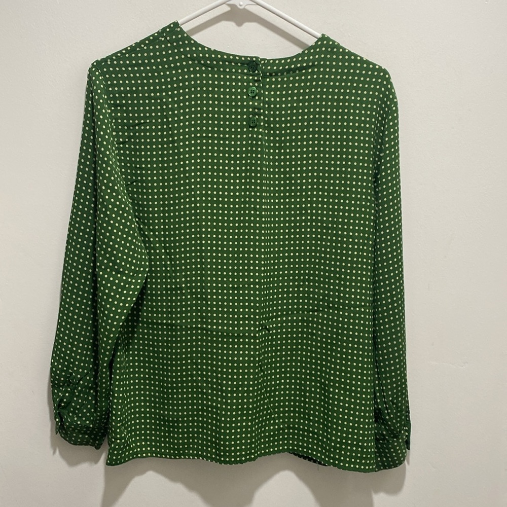 Jones New York Green Polka Dot Women's Top Petite 14 - Picture 4 of 4